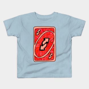 Trippy red Uno reverse card Kids T-Shirt
